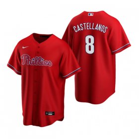 Wholesale Cheap Men\'s Philadelphia Phillies #8 Nick Castellanos Red Cool Base Stitched Jersey