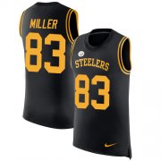 Wholesale Cheap Nike Steelers #83 Heath Miller Black Team Color Men's Stitched NFL Limited Rush Tank Top Jersey