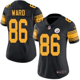 Wholesale Cheap Nike Steelers #86 Hines Ward Black Women\'s Stitched NFL Limited Rush Jersey