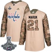 Wholesale Cheap Adidas Capitals #21 Dennis Maruk Camo Authentic 2017 Veterans Day Stanley Cup Final Champions Stitched NHL Jersey
