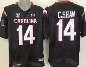 Wholesale Cheap Men\'s South Carolina Gamecocks #14 Connor Shaw Black NCAA Football Under Armour Jersey