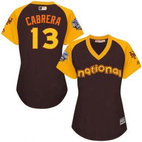 Wholesale Cheap Mets #13 Asdrubal Cabrera Brown 2016 All-Star National League Women\'s Stitched MLB Jersey