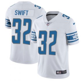 Wholesale Cheap Nike Lions #32 D\'Andre Swift White Men\'s Stitched NFL Vapor Untouchable Limited Jersey