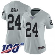Wholesale Cheap Nike Raiders #24 Johnathan Abram Silver Women's Stitched NFL Limited Inverted Legend 100th Season Jersey