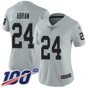 Wholesale Cheap Nike Raiders #24 Johnathan Abram Silver Women\'s Stitched NFL Limited Inverted Legend 100th Season Jersey