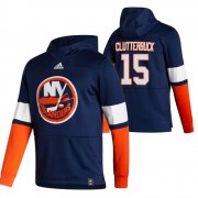 Wholesale Cheap New York Islanders #15 Cal Clutterbuck Adidas Reverse Retro Pullover Hoodie Navy