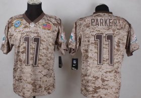 Wholesale Cheap Nike Dolphins #11 DeVante Parker Camo Men\'s Stitched NFL New Elite USMC Jersey