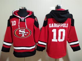 Wholesale Cheap Men\'s San Francisco 49ers #10 Jimmy Garoppolo Red Team Color New NFL Hoodie