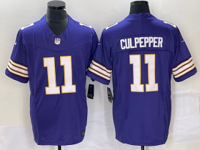 Wholesale Cheap Men\'s Minnesota Vikings #11 Daunte Culpepper Purple 2023 FUSE Vapor Limited Throwback Stitched Jersey