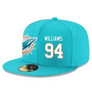 Wholesale Cheap Miami Dolphins #94 Mario Williams Snapback Cap NFL Player Aqua Green with White Number Stitched Hat
