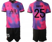 Wholesale Cheap Men 2020-2021 Club Paris Saint-Germain away purple 25 Soccer Jersey