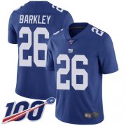 Wholesale Cheap Nike Giants #26 Saquon Barkley Royal Blue Team Color Youth Stitched NFL 100th Season Vapor Limited Jersey