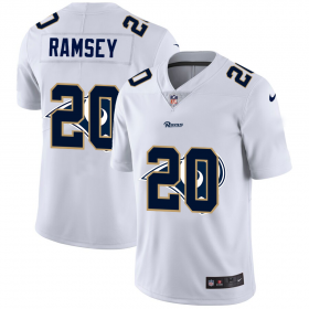 Wholesale Cheap Los Angeles Rams #20 Jalen Ramsey White Men\'s Nike Team Logo Dual Overlap Limited NFL Jersey
