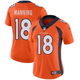 Wholesale Cheap Nike Broncos #18 Peyton Manning Orange Team Color Women\'s Stitched NFL Vapor Untouchable Limited Jersey