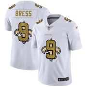 Wholesale Cheap New Orleans Saints #9 Drew Brees White Men's Nike Team Logo Dual Overlap Limited NFL Jersey