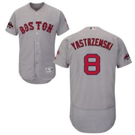 Wholesale Cheap Red Sox #8 Carl Yastrzemski Grey Flexbase Authentic Collection 2018 World Series Stitched MLB Jersey