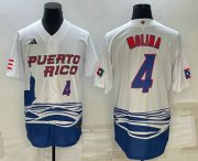 Cheap Men's Puerto Rico Baseball #4 Carlos Correa Number 2023 White World Baseball Classic Stitched Jersey