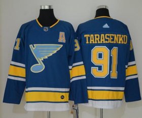 Wholesale Cheap Adidas Blues #91 Vladimir Tarasenko Blue Alternate Authentic Stitched NHL Jersey