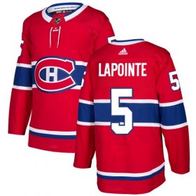 Wholesale Cheap Adidas Canadiens #5 Guy Lapointe Red Home Authentic Stitched NHL Jersey