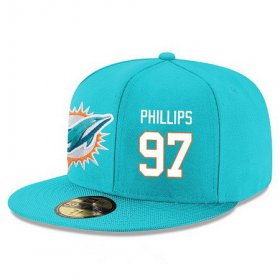 Wholesale Cheap Miami Dolphins #97 Jordan Phillips Snapback Cap NFL Player Aqua Green with White Number Stitched Hat