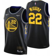 Wholesale Cheap Men's Golden State Warriors #22 Andrew Wiggins 2021-22 City Edition Black 75th Anniversary Stitched Basketball Jersey