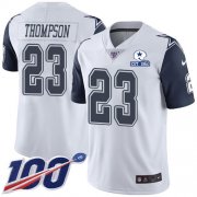 Wholesale Cheap Nike Cowboys #23 Darian Thompson White Men's Stitched With Established In 1960 Patch NFL Limited Rush 100th Season Jersey