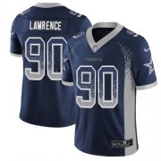 Wholesale Cheap Nike Cowboys #90 Demarcus Lawrence Navy Blue Team Color Men's Stitched NFL Limited Rush Drift Fashion Jersey