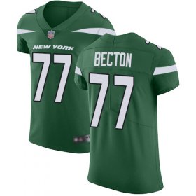 Wholesale Cheap Nike Jets #77 Mekhi Becton Green Team Color Men\'s Stitched NFL Vapor Untouchable Elite Jersey