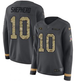 Wholesale Cheap Nike Packers #10 Darrius Shepherd Anthracite Salute to Service Women\'s Stitched NFL Limited Therma Long Sleeve Jersey