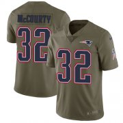 Wholesale Cheap Nike Patriots #32 Devin McCourty Olive Youth Stitched NFL Limited 2017 Salute to Service Jersey
