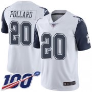 Wholesale Cheap Nike Cowboys #20 Tony Pollard White Youth Stitched NFL Limited Rush 100th Season Jersey