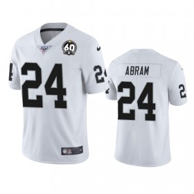 Wholesale Cheap Nike Raiders #24 Johnathan Abram White 60th Anniversary Vapor Limited Stitched NFL 100th Season Jersey