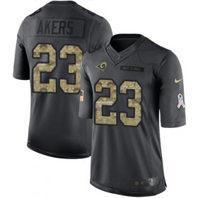 Wholesale Cheap Nike Rams #23 Cam Akers Black Men\'s Stitched NFL Limited 2016 Salute to Service Jersey