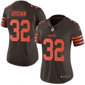 Wholesale Cheap Nike Browns #32 Jim Brown Brown Women\'s Stitched NFL Limited Rush Jersey