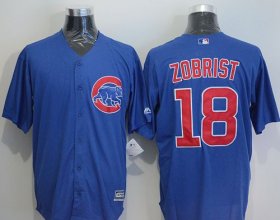 Wholesale Cheap Cubs #18 Ben Zobrist Blue New Cool Base Stitched MLB Jersey