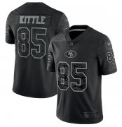 Wholesale Cheap Men's San Francisco 49ers #85 George Kittle Black Reflective Limited Stitched Football Jersey