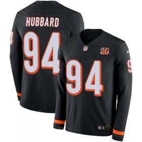 Wholesale Cheap Nike Bengals #94 Sam Hubbard Black Team Color Men\'s Stitched NFL Limited Therma Long Sleeve Jersey