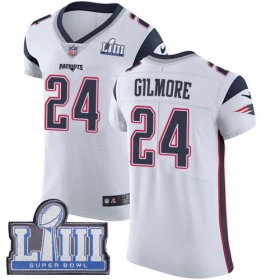 Wholesale Cheap Nike Patriots #24 Stephon Gilmore White Super Bowl LIII Bound Men\'s Stitched NFL Vapor Untouchable Elite Jersey