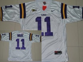 Wholesale Cheap LSU Tigers #11 Spencer Ware White Jersey