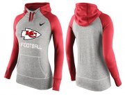 Wholesale Cheap Women's Nike Kansas City Chiefs Performance Hoodie Grey & Red_1