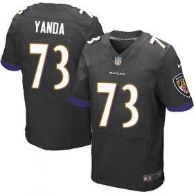 Wholesale Cheap Nike Ravens #73 Marshal Yanda Black Alternate Men\'s Stitched NFL New Elite Jersey