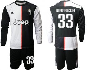 Wholesale Cheap Juventus #33 Bernardeschi Home Long Sleeves Soccer Club Jersey