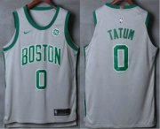 Wholesale Cheap Men's Boston Celtics #0 Jayson Tatum Grey 2017-2018 Nike Authentic General Electric Stitched NBA Jersey