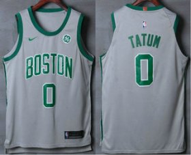 Wholesale Cheap Men\'s Boston Celtics #0 Jayson Tatum Grey 2017-2018 Nike Authentic General Electric Stitched NBA Jersey