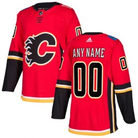 Wholesale Cheap Men\'s Adidas Flames Personalized Authentic Red Home NHL Jersey