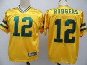 Wholesale Cheap Packers #12 Aaron Rodgers Yellow Stitched NFL Jersey