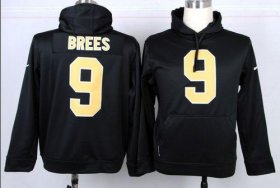 Wholesale Cheap New Orleans Saints #9 Drew Brees Black Pullover Hoodie