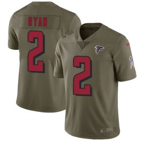 Wholesale Cheap Nike Falcons #2 Matt Ryan Olive Men\'s Stitched NFL Limited 2017 Salute To Service Jersey