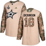 Wholesale Cheap Adidas Stars #18 Jason Dickinson Camo Authentic 2017 Veterans Day 2020 Stanley Cup Final Stitched NHL Jersey