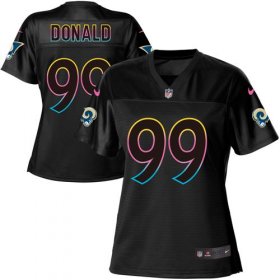 Wholesale Cheap Nike Rams #99 Aaron Donald Black Women\'s NFL Fashion Game Jersey